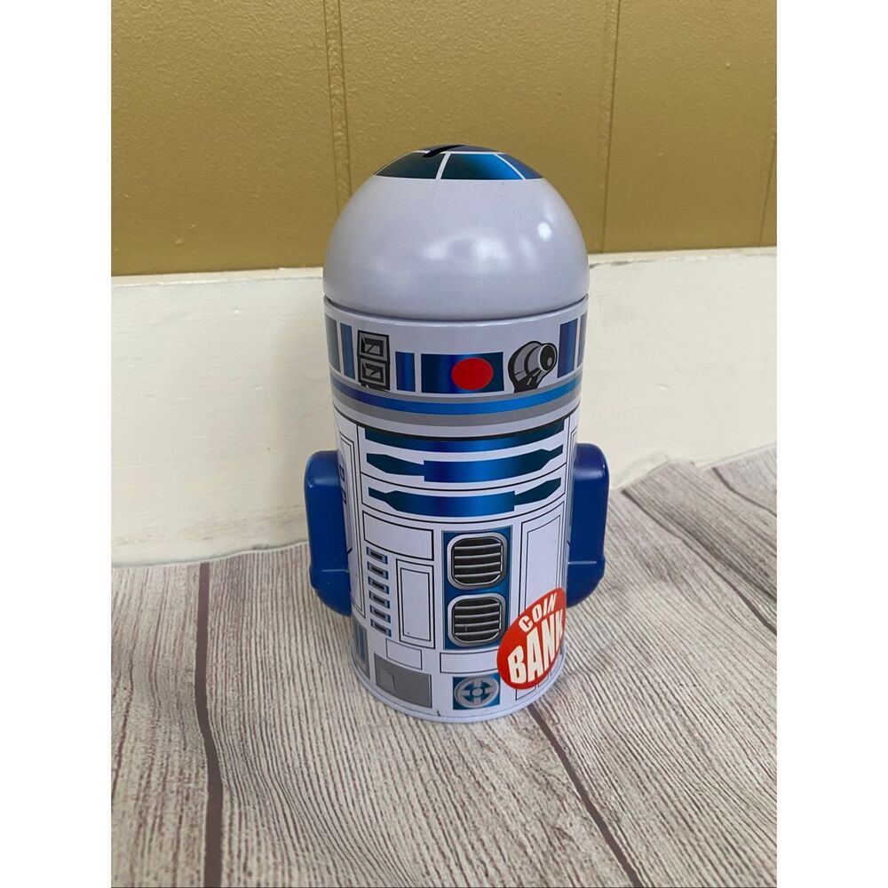 Star wars R2D2 7.5” coin bank with removable top